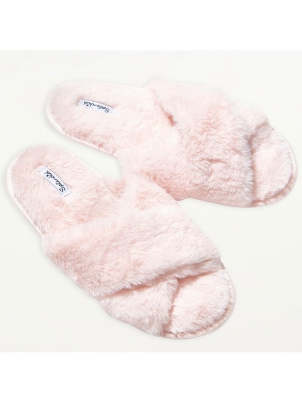 NWT SPLENDID Faux Fur Crossover Slippers M/L